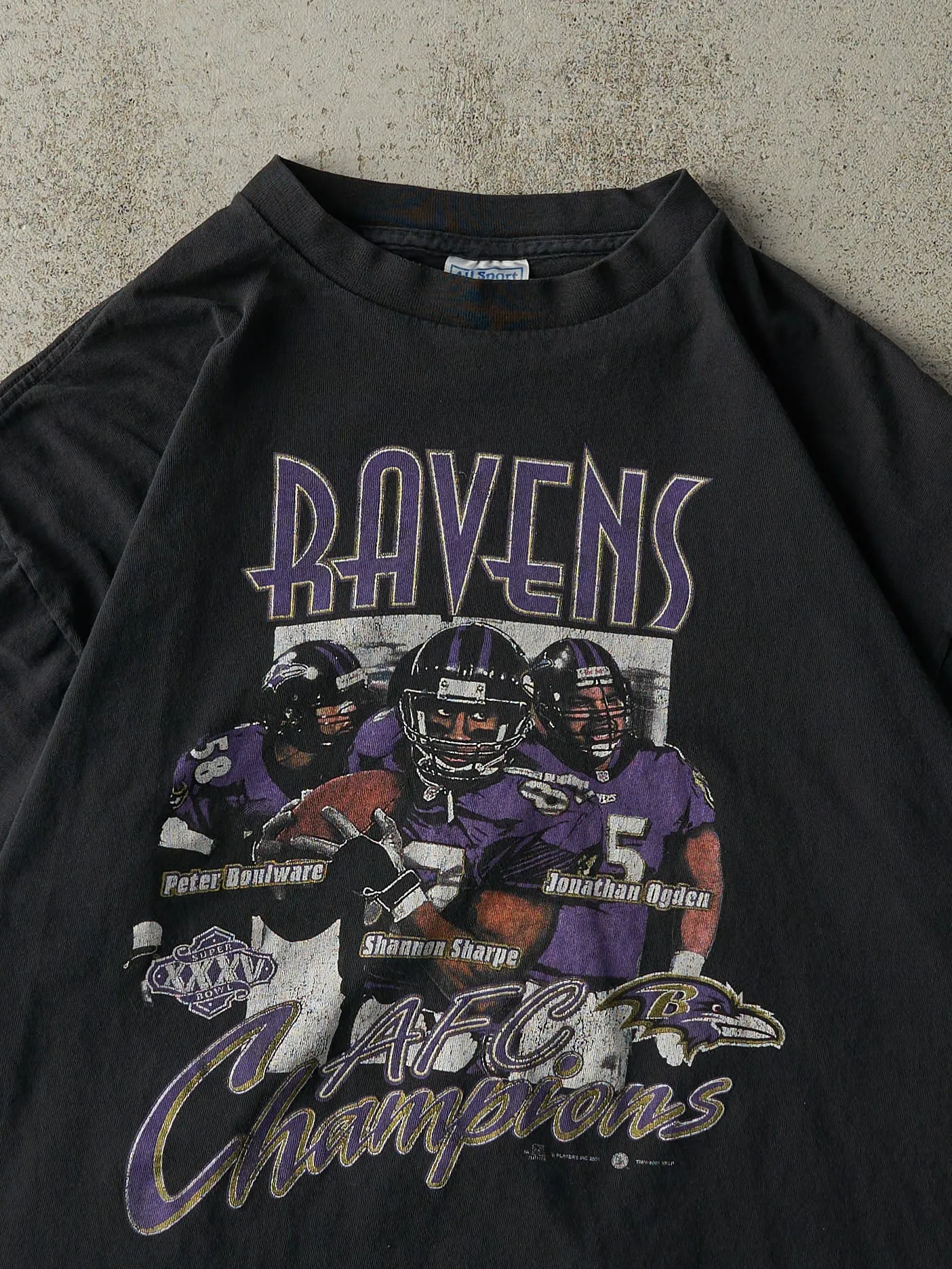 Vintage 01' Black Baltimore Ravens AFC Champions Single Stitch Tee (L) sold by Rebalance Vintage product image thumbnail 2