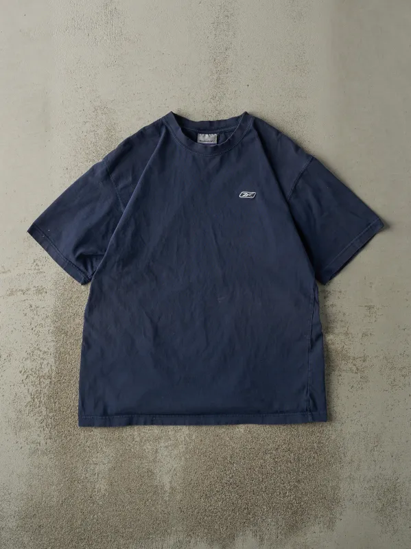 Vintage Y2K Navy Blue Embroidered Reebok Logo Tee (M) sold by Rebalance Vintage