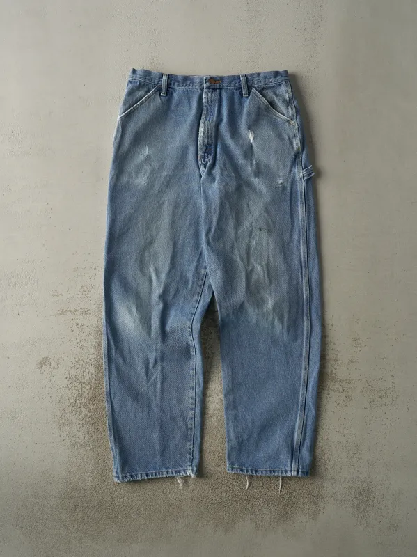 Vintage 90s Light Wash Rustler Carpenter Jeans (35x33) sold by Rebalance Vintage