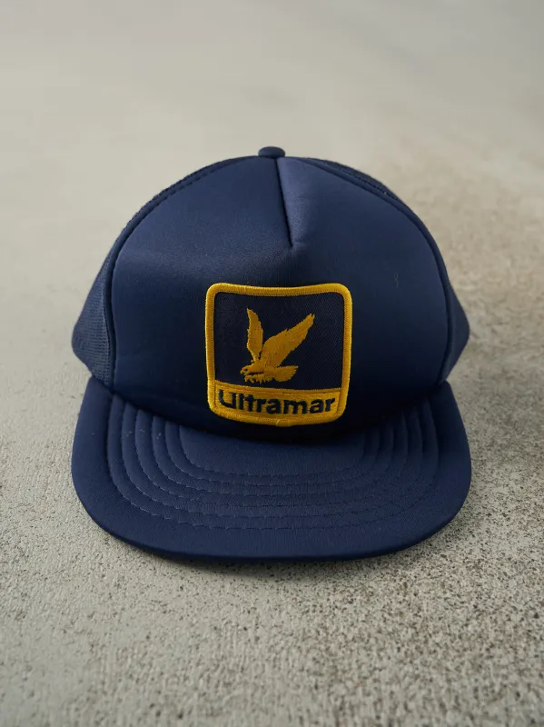 Vintage 90s Navy Blue Ultramar Foam Trucker Hat sold by Rebalance Vintage