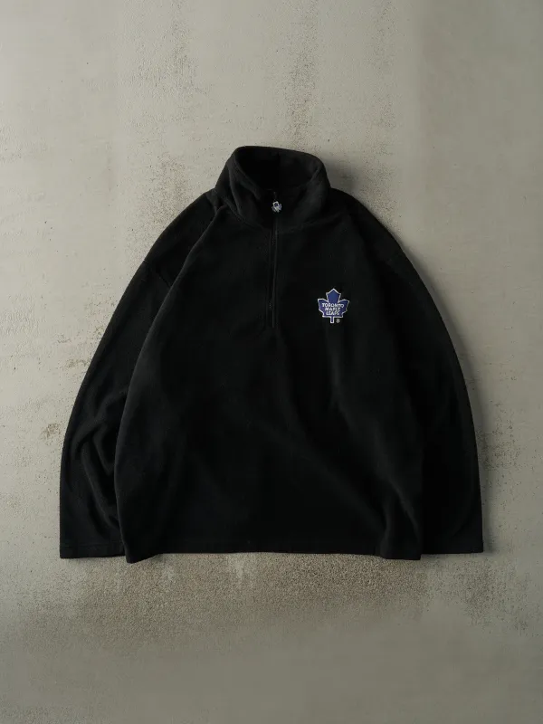 Vintage 90s Black Embroidered Toronto Maple Leafs Quarter Zip Fleece (XXL) sold by Rebalance Vintage
