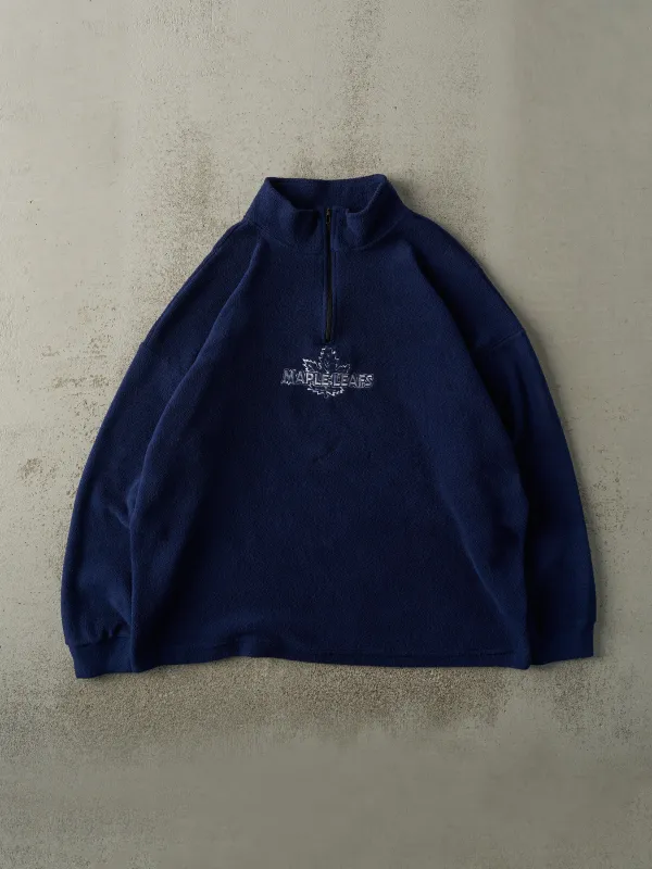 Vintage 90s Navy Blue Toronto Maple Leafs Quarter Zip Fleece (XXL) sold by Rebalance Vintage