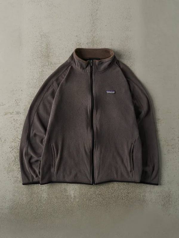 Vintage Y2K Brown Embroidered Patagonia Zip Up Fleece (L) sold by Rebalance Vintage