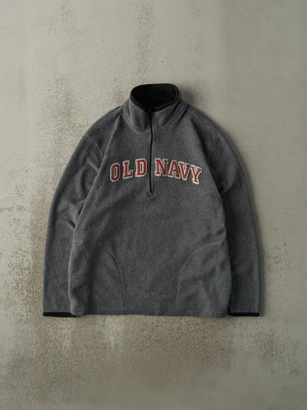 Vintage Y2K Charcoal Grey Old Navy Quarter Zip Fleece (L) sold by Rebalance Vintage