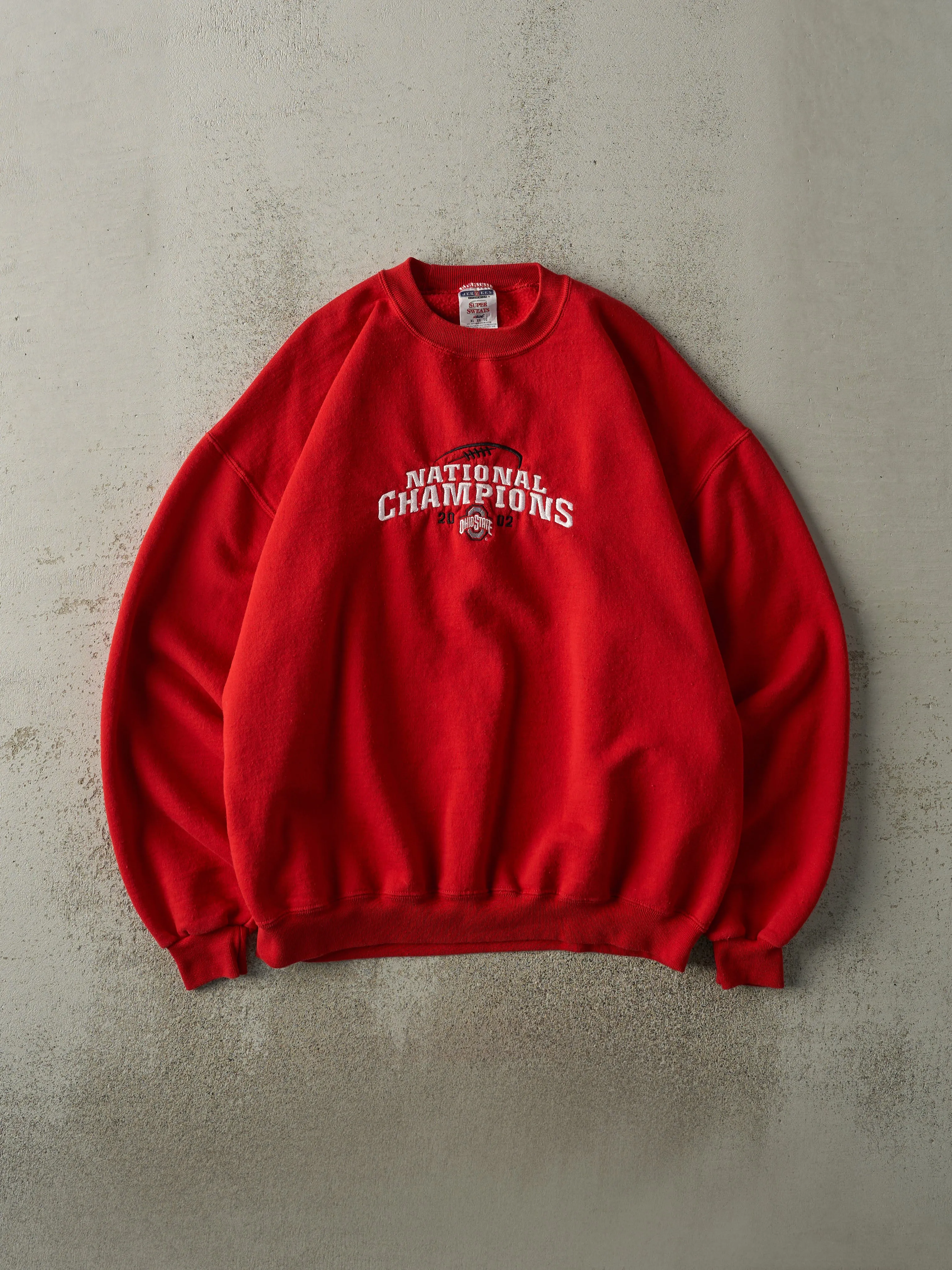 Vintage 02' Red Ohio State Buckeyes Football National Champions Crewneck (L) sold by Rebalance Vintage