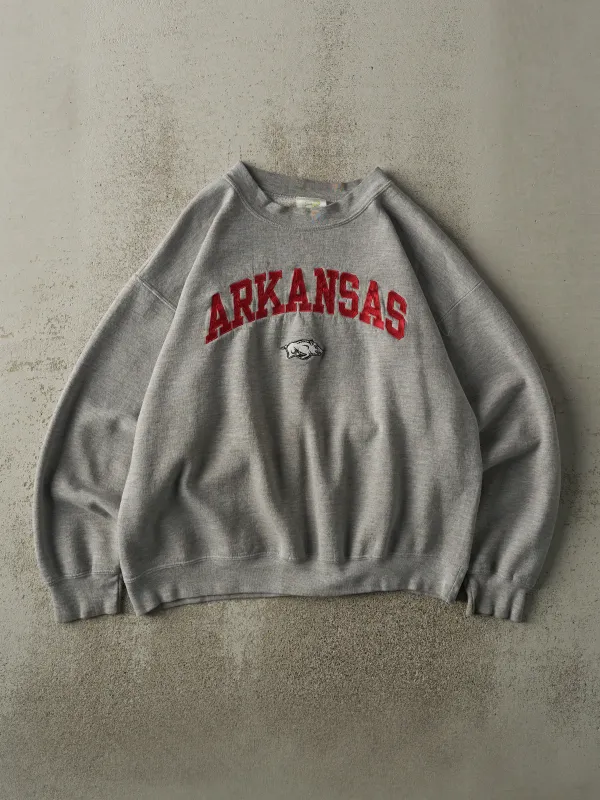 Vintage Y2K Grey University of Arkansas Crewneck (L) sold by Rebalance Vintage