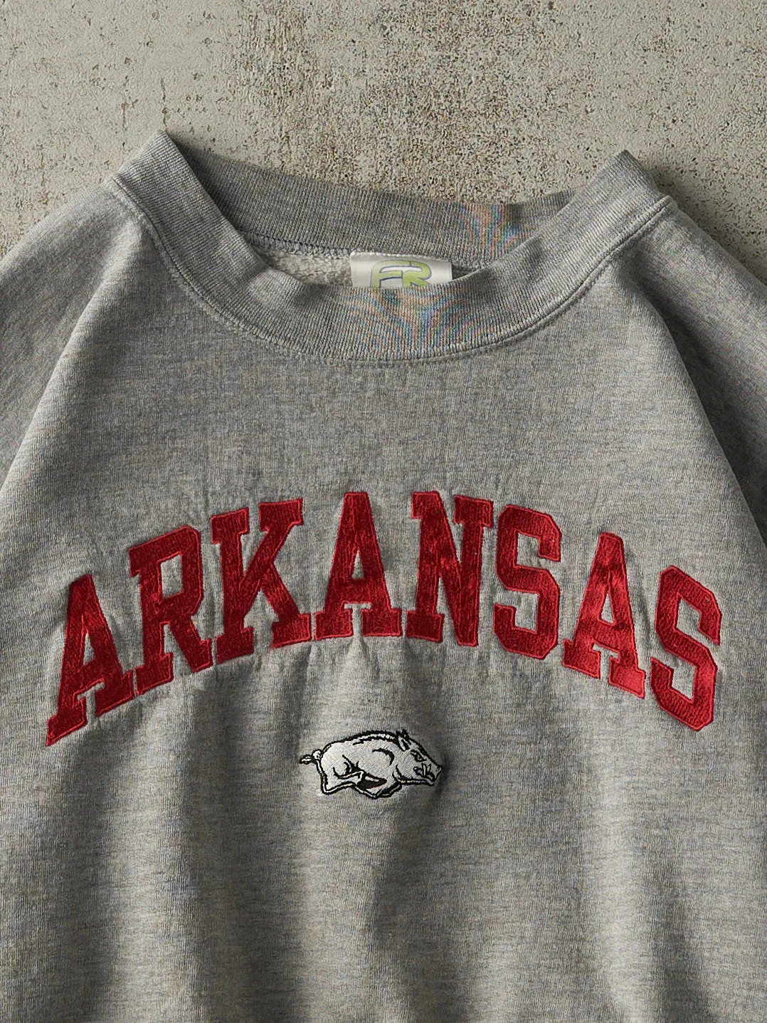 Vintage Y2K Grey University of Arkansas Crewneck (L) sold by Rebalance Vintage product image thumbnail 2