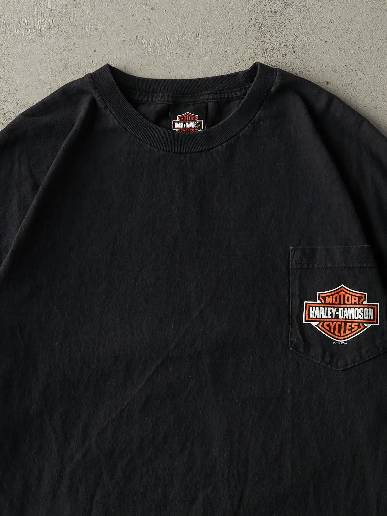 Vintage 09' Black Grand Island, NE Harley Davidson Pocket Tee (XL) sold by Rebalance Vintage product image thumbnail 3