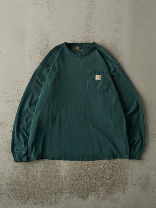 Vintage Y2K Green Carhartt Pocket Long Sleeve (L) sold by Rebalance Vintage