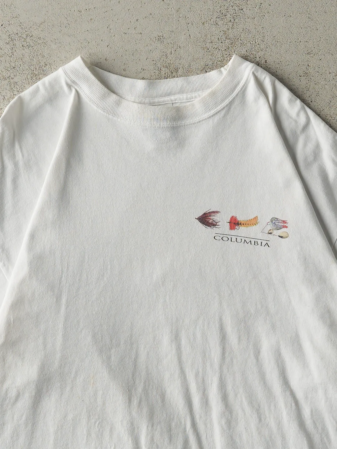Vintage 90s White Columbia Sportswear Fishing Tee (L) sold by Rebalance Vintage product image thumbnail 3