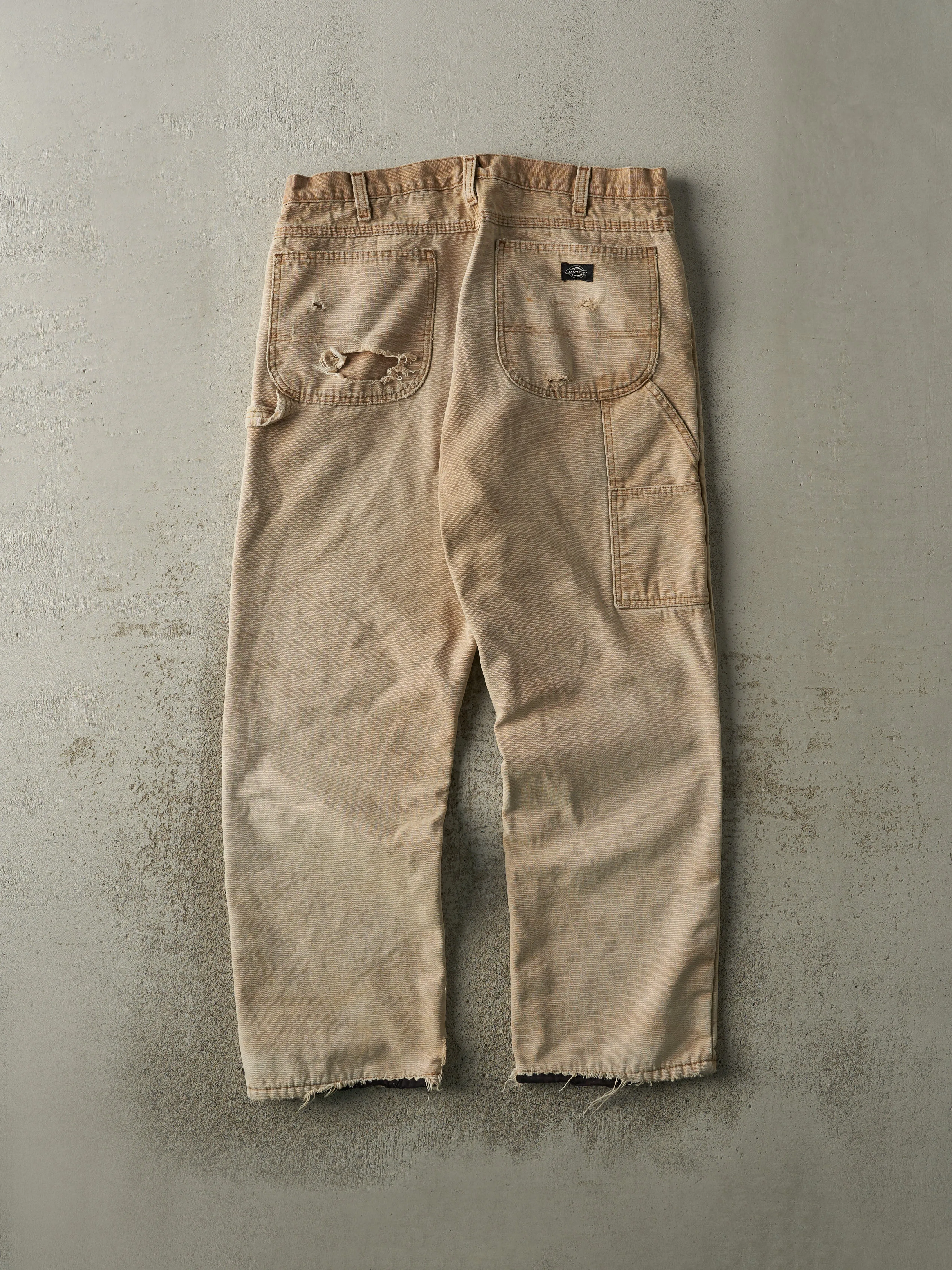 Vintage 90s Beige Dickies Fleece Lined Carpenter Pants (36x30.5) sold by Rebalance Vintage product image thumbnail 3