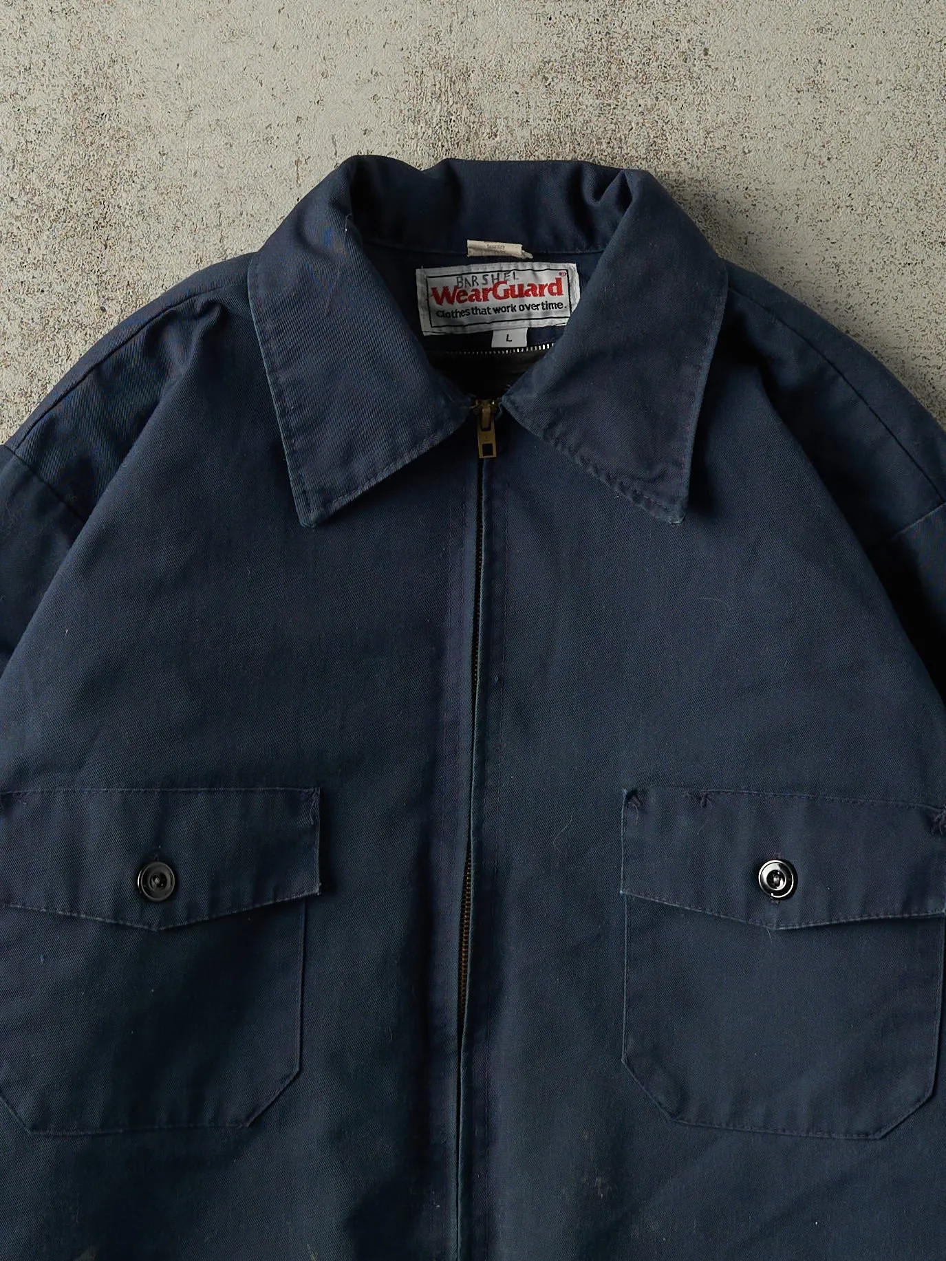Vintage 80s Navy Blue Work Jacket (L) sold by Rebalance Vintage product image thumbnail 4