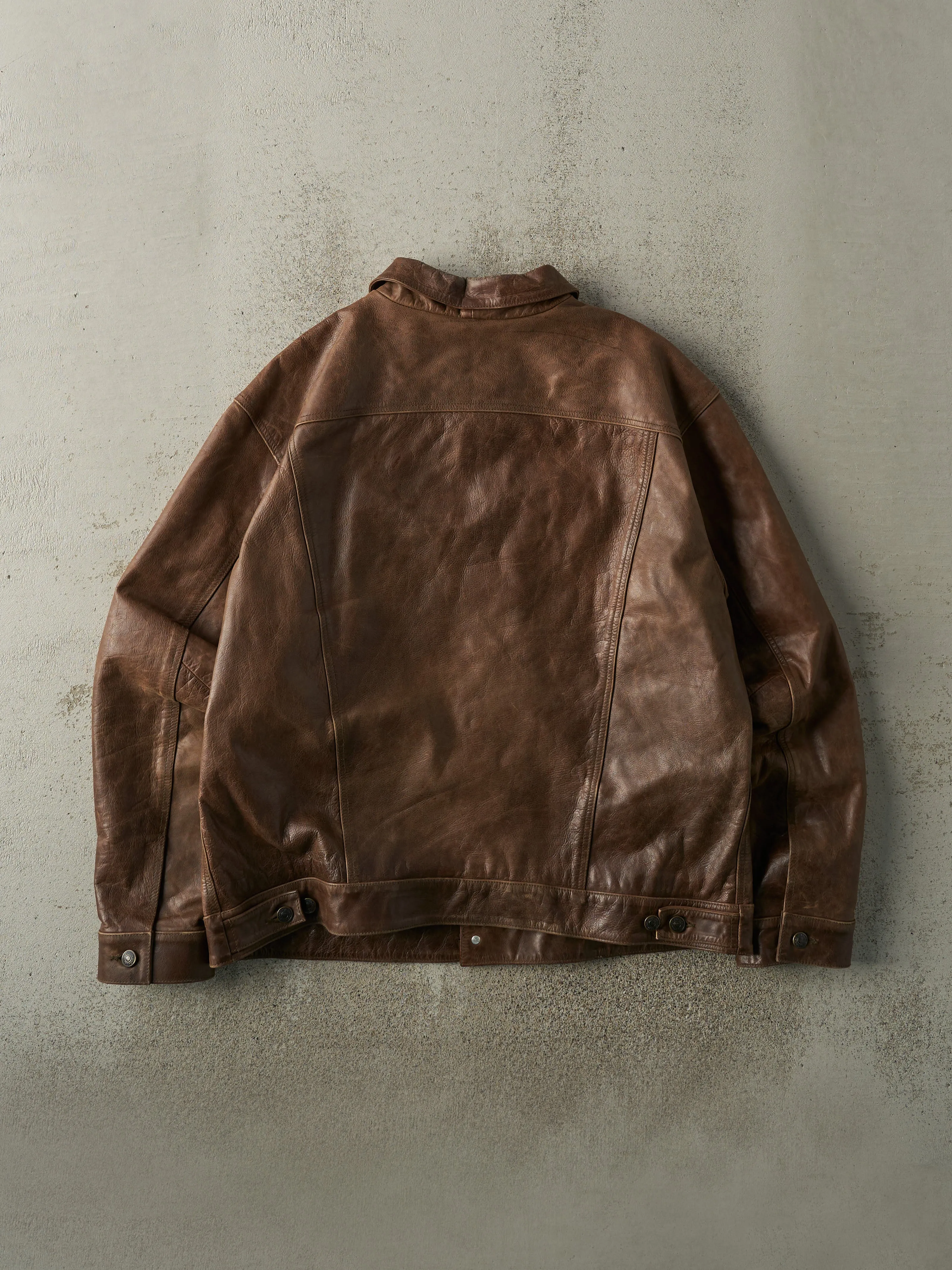 Vintage 90s Brown Gap Leather Jacket (M) sold by Rebalance Vintage product image thumbnail 3