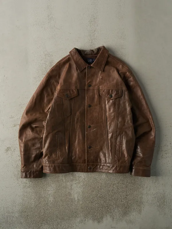 Vintage 90s Brown Gap Leather Jacket (M) made by Rebalance Vintage