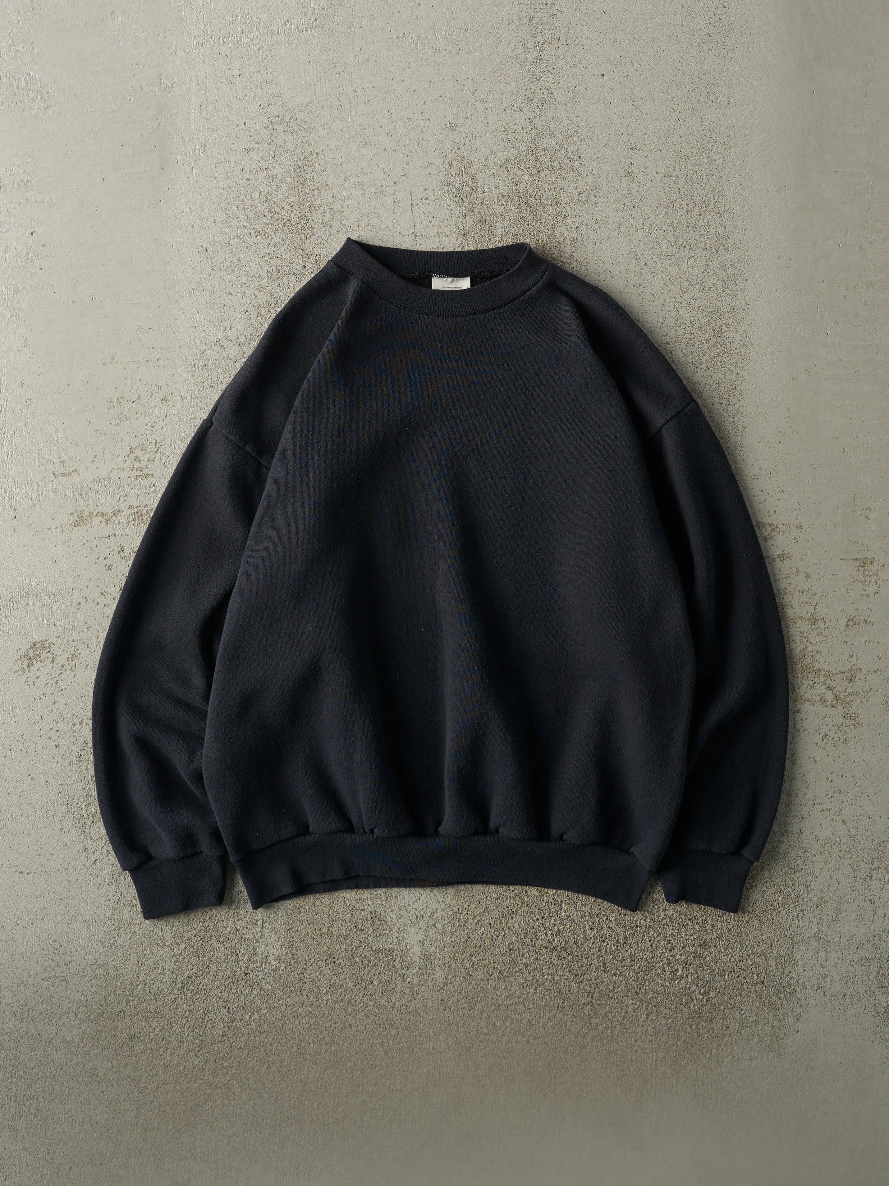 Vintage 90s Faded Black Blank Crewneck (M) sold by Rebalance Vintage