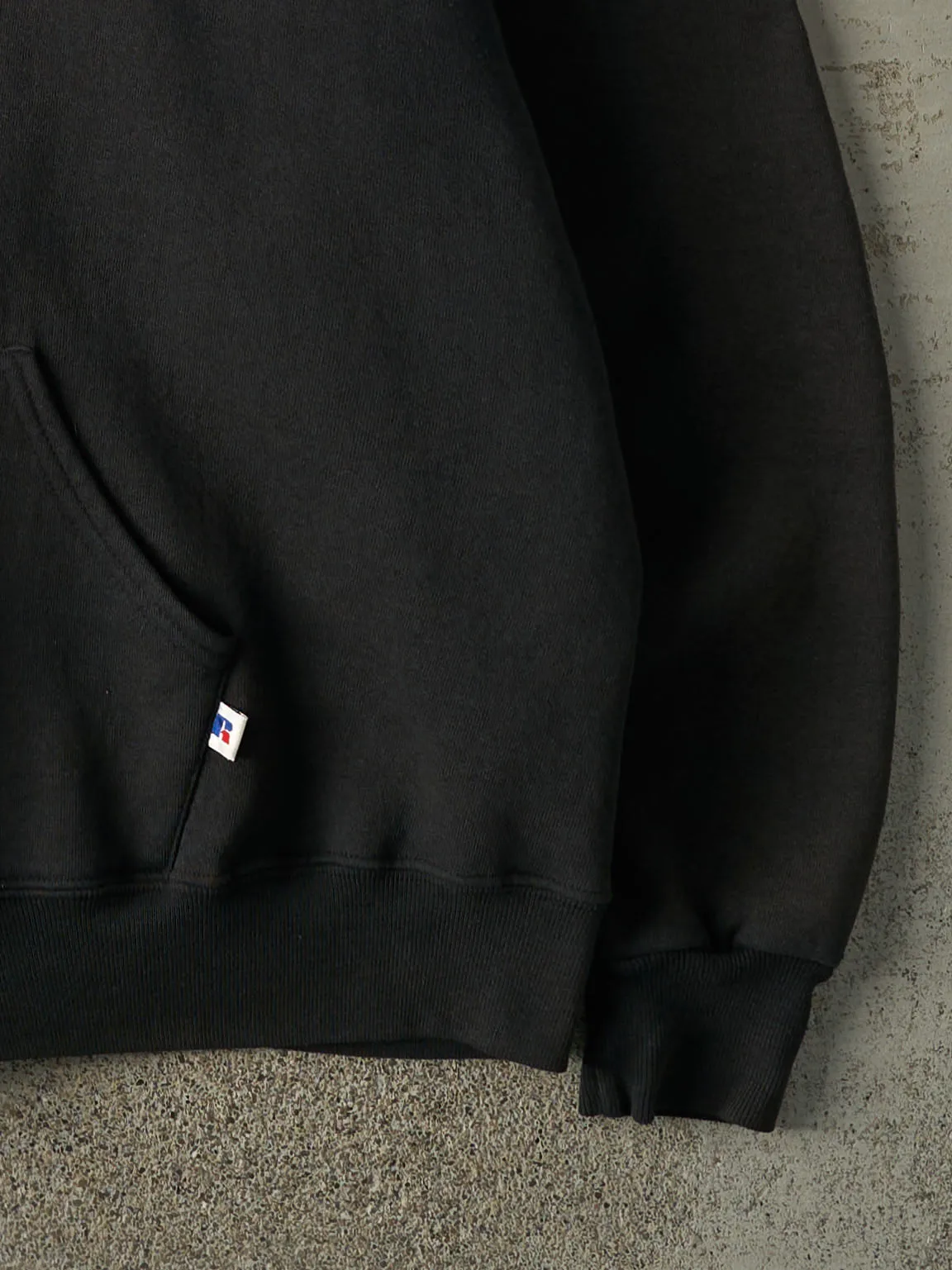 Vintage 90s Faded Black Russell Athletic Zip Up Hoodie (XL/XXL) sold by Rebalance Vintage product image thumbnail 3