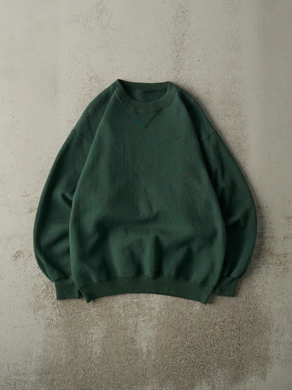 Vintage 90s Green Blank Crewneck (M) sold by Rebalance Vintage