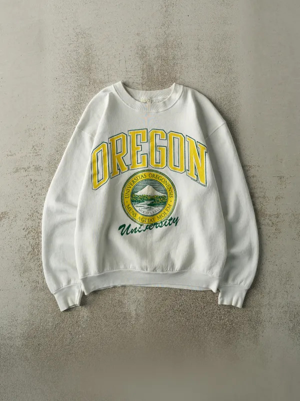 Vintage 90' White Oregon University Crewneck (S/M) sold by Rebalance Vintage
