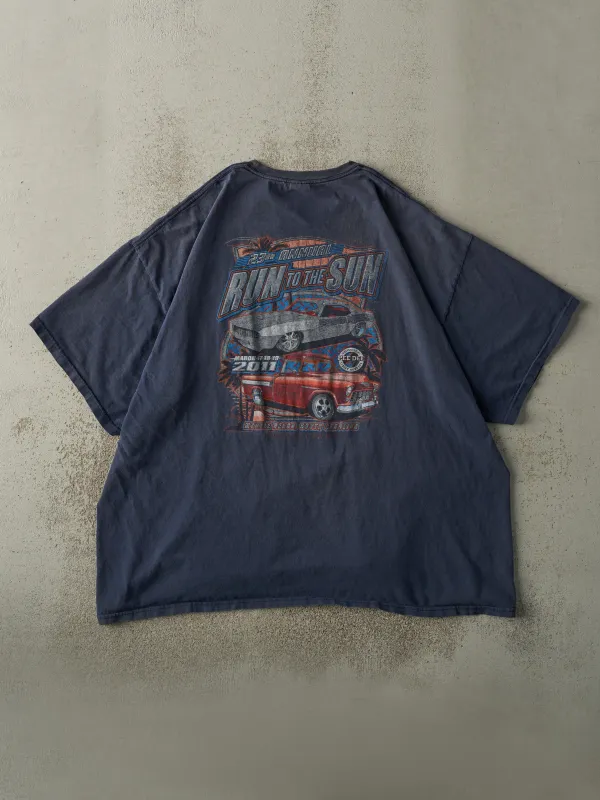 Vintage 11' Navy Blue Run to the Sun Car Show Tee (XXXL) sold by Rebalance Vintage