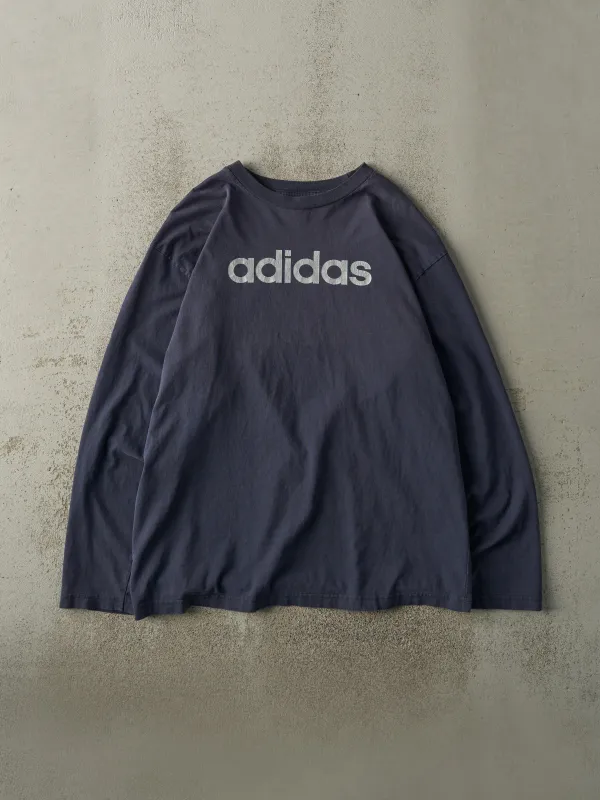 Vintage Y2K Navy Blue Adidas Long Sleeve (L/XL) sold by Rebalance Vintage
