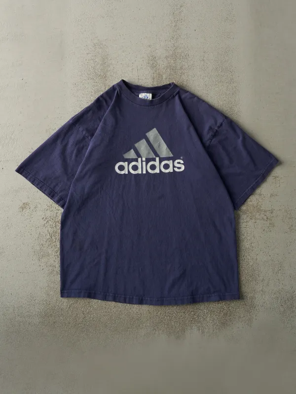 Vintage 90s Navy Blue Adidas Logo Tee (XL) sold by Rebalance Vintage