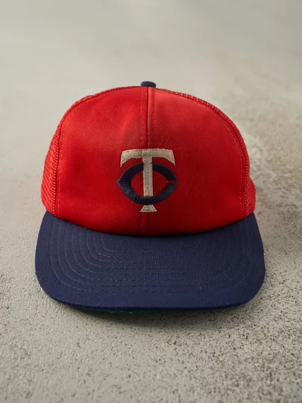 Vintage 80s Red & Navy Minnesota Twins Two Tone Trucker Hat sold by Rebalance Vintage