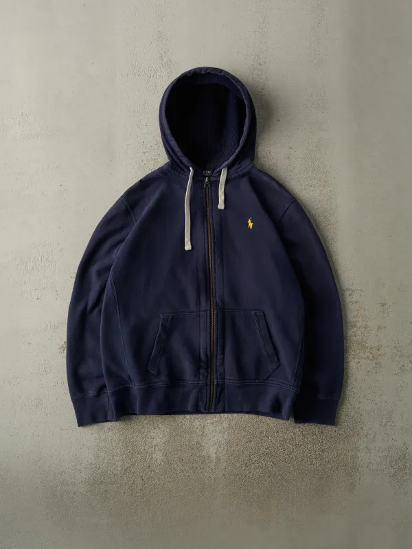Vintage Y2K Navy Blue Polo Zip Up Hoodie (L/XL) sold by Rebalance Vintage