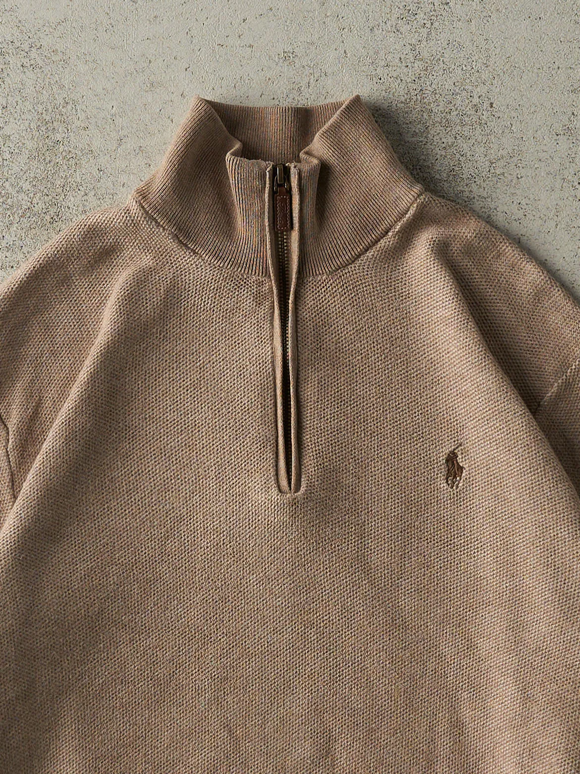 Vintage Y2K Brown Ralph Lauren Quarter Zip Knit (M/L) sold by Rebalance Vintage product image thumbnail 2