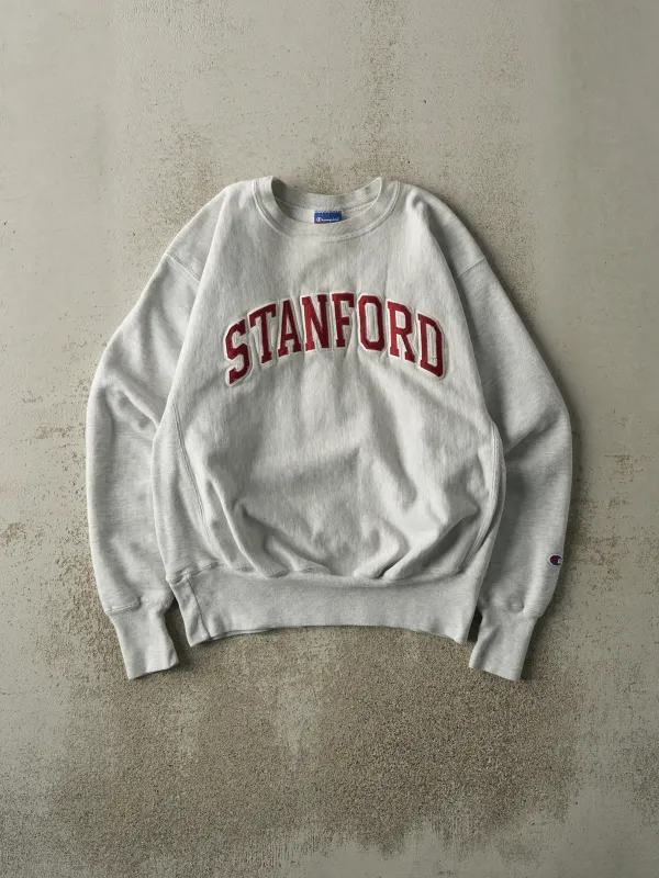 Vintage 90s Heather Grey Stanford Champion Reverse Weave Crewneck (S/M) sold by Rebalance Vintage