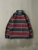 Vintage Y2K Navy & Red LL Bean Quarter Button Rugby Shirt (M/L) sold by Rebalance Vintage