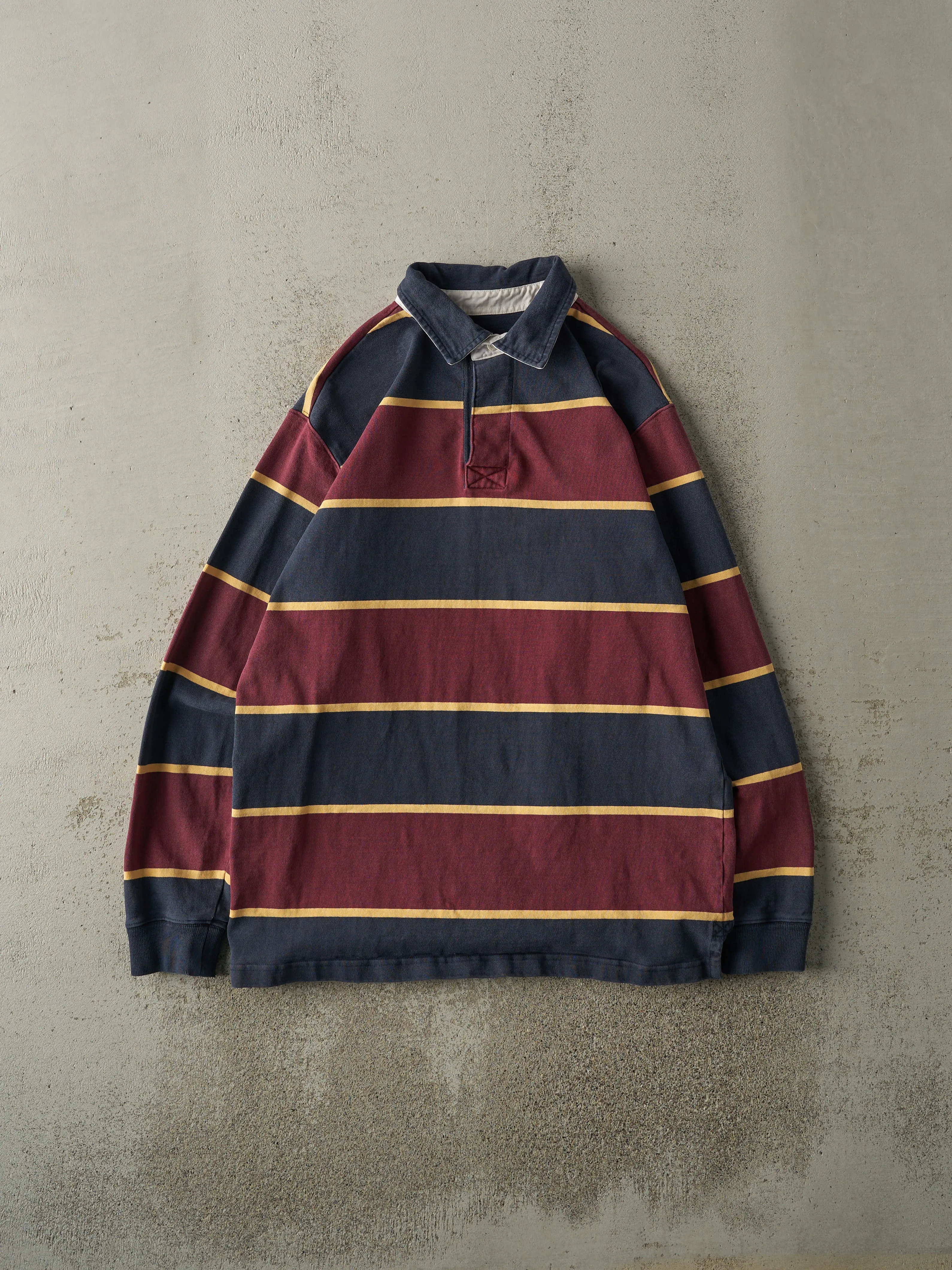 Vintage Y2K Navy & Red LL Bean Quarter Button Rugby Shirt (M/L) sold by Rebalance Vintage