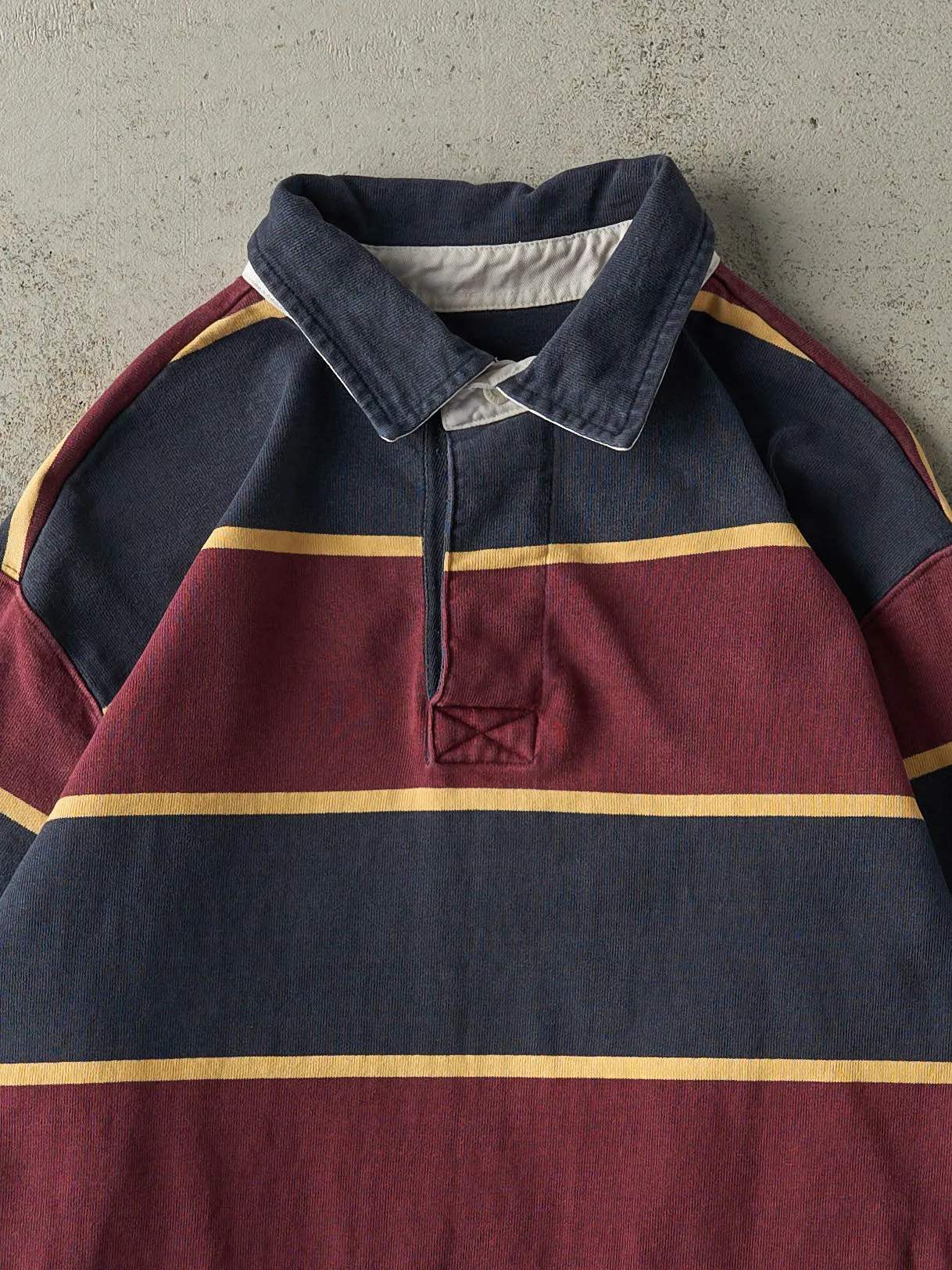 Vintage Y2K Navy & Red LL Bean Quarter Button Rugby Shirt (M/L) sold by Rebalance Vintage product image thumbnail 2