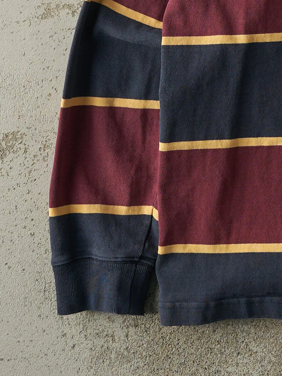 Vintage Y2K Navy & Red LL Bean Quarter Button Rugby Shirt (M/L) sold by Rebalance Vintage product image thumbnail 3