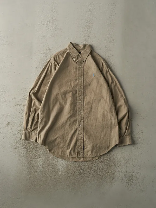 Vintage 90s Beige Polo Ralph Lauren Button Up (XL/XXL) sold by Rebalance Vintage