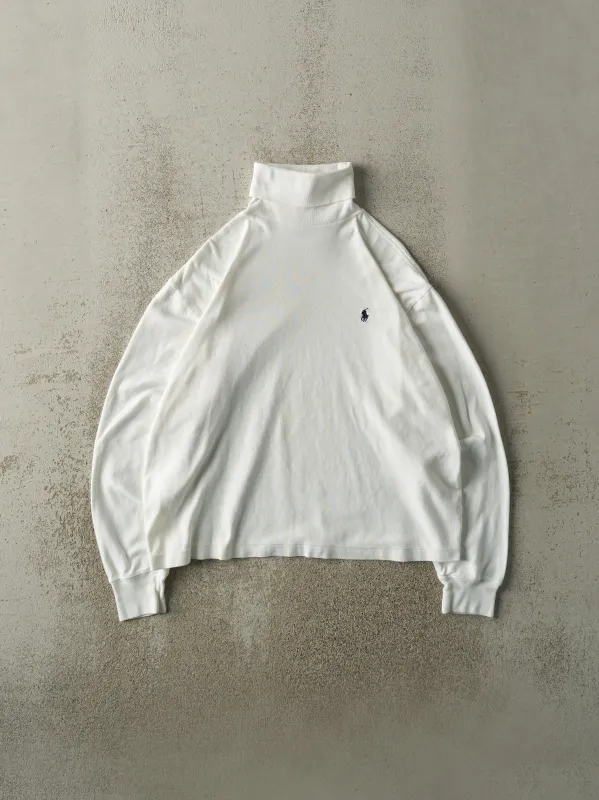 Vintage 90s White Ralph Lauren Turtleneck Long Sleeve (S/M) sold by Rebalance Vintage