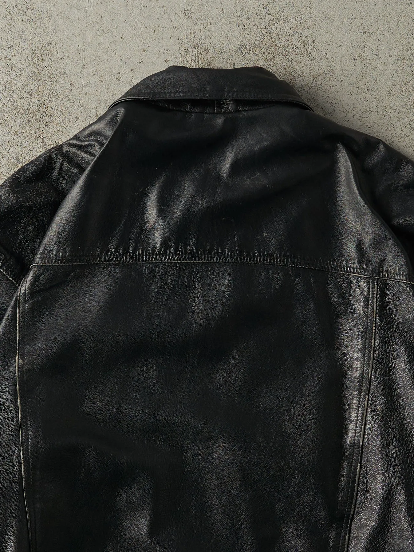 Vintage Y2K Black Embroidered Leather Jacket (L/XL) sold by Rebalance Vintage product image thumbnail 4