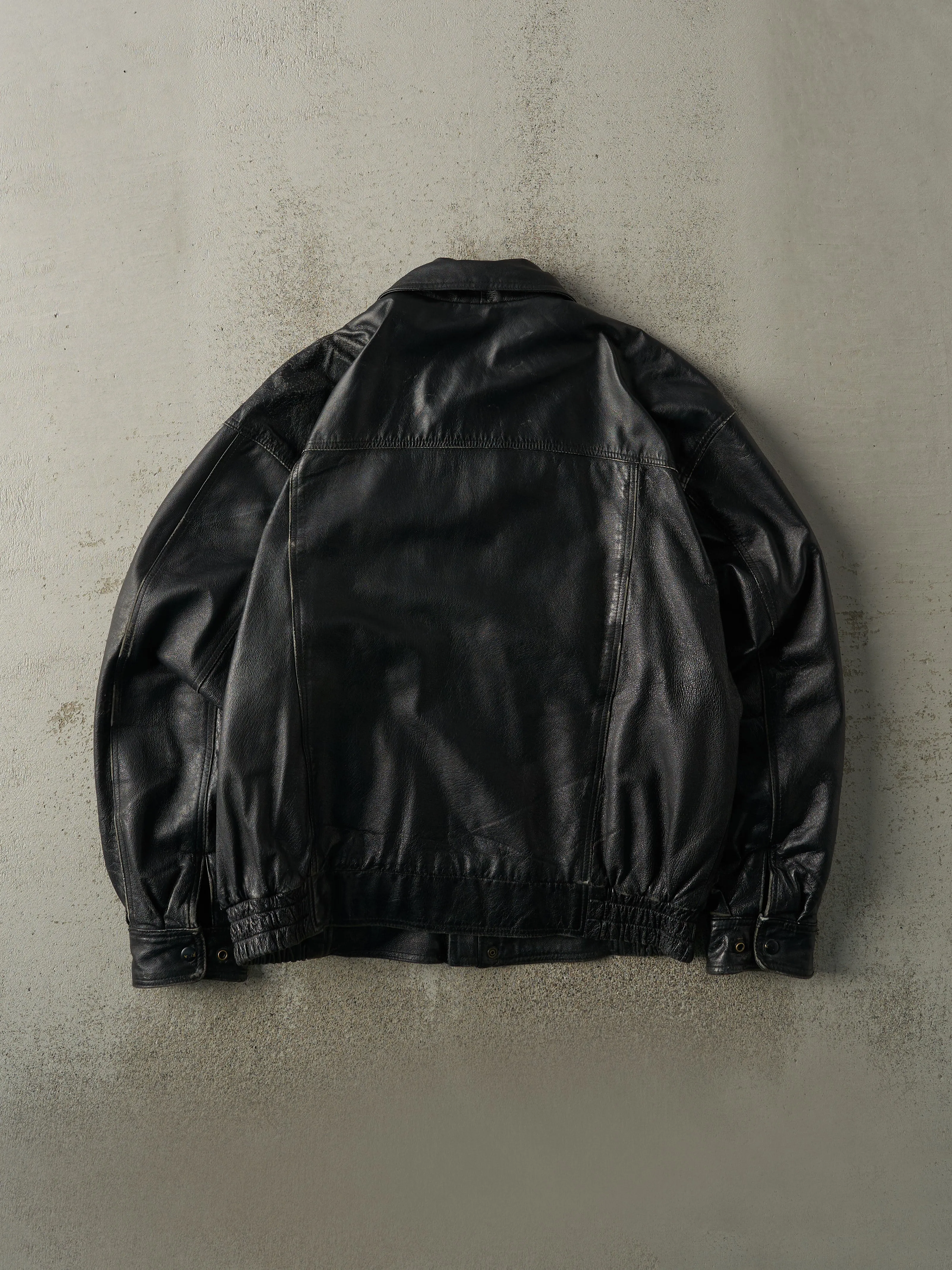 Vintage Y2K Black Embroidered Leather Jacket (L/XL) sold by Rebalance Vintage product image thumbnail 2