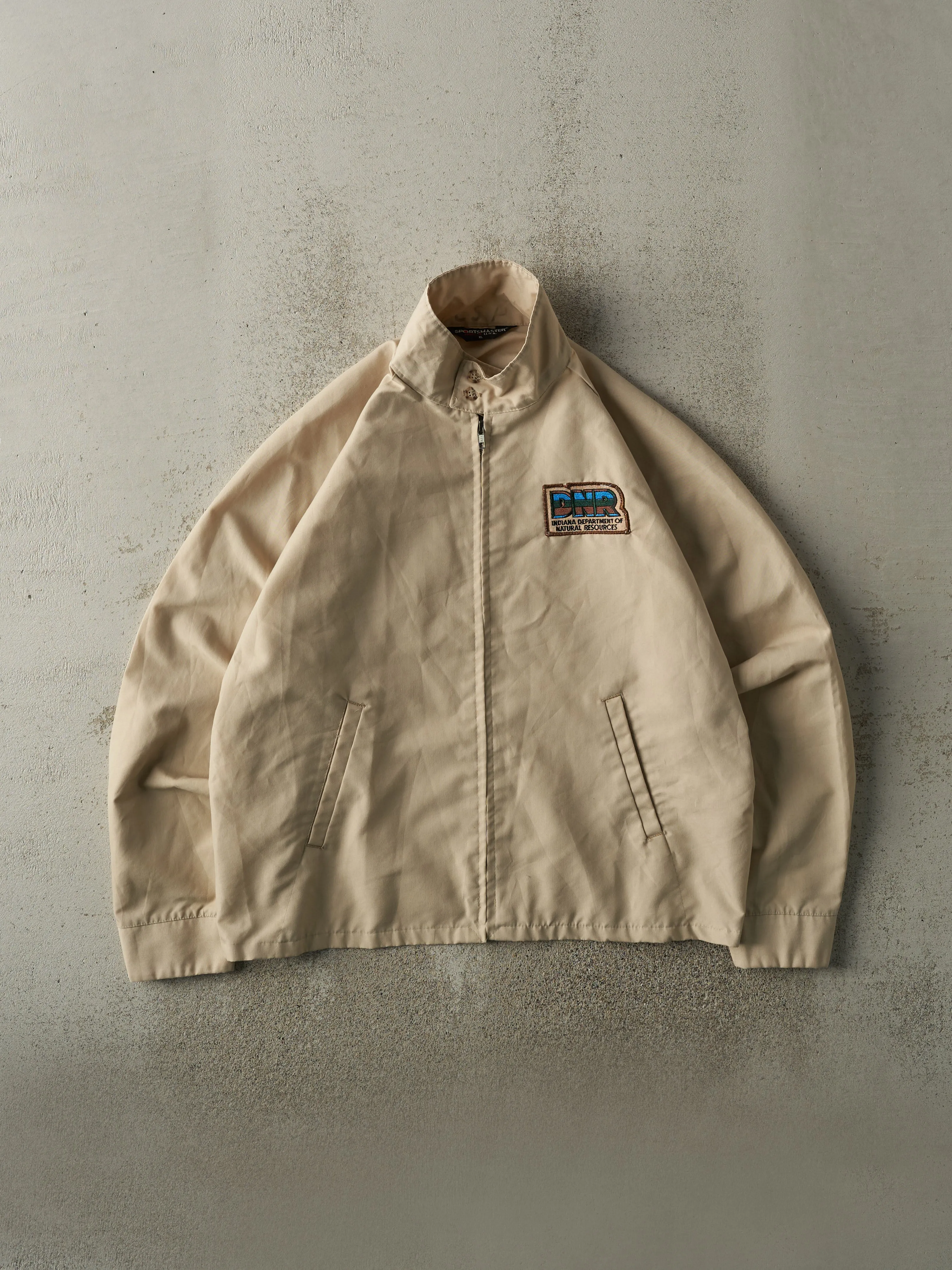 Vintage 80s Beige Embroidered Harrington Jacket (L/XL) sold by Rebalance Vintage