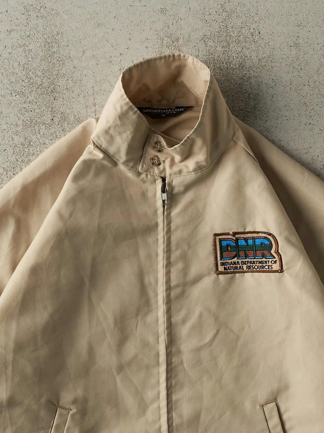 Vintage 80s Beige Embroidered Harrington Jacket (L/XL) sold by Rebalance Vintage product image thumbnail 2