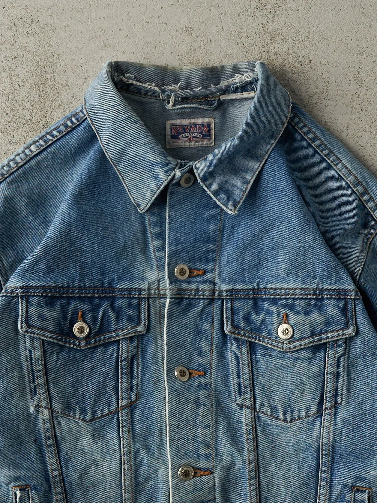 Vintage 90s Mid Wash Nevada Jeans Denim Jacket (L) sold by Rebalance Vintage product image thumbnail 4