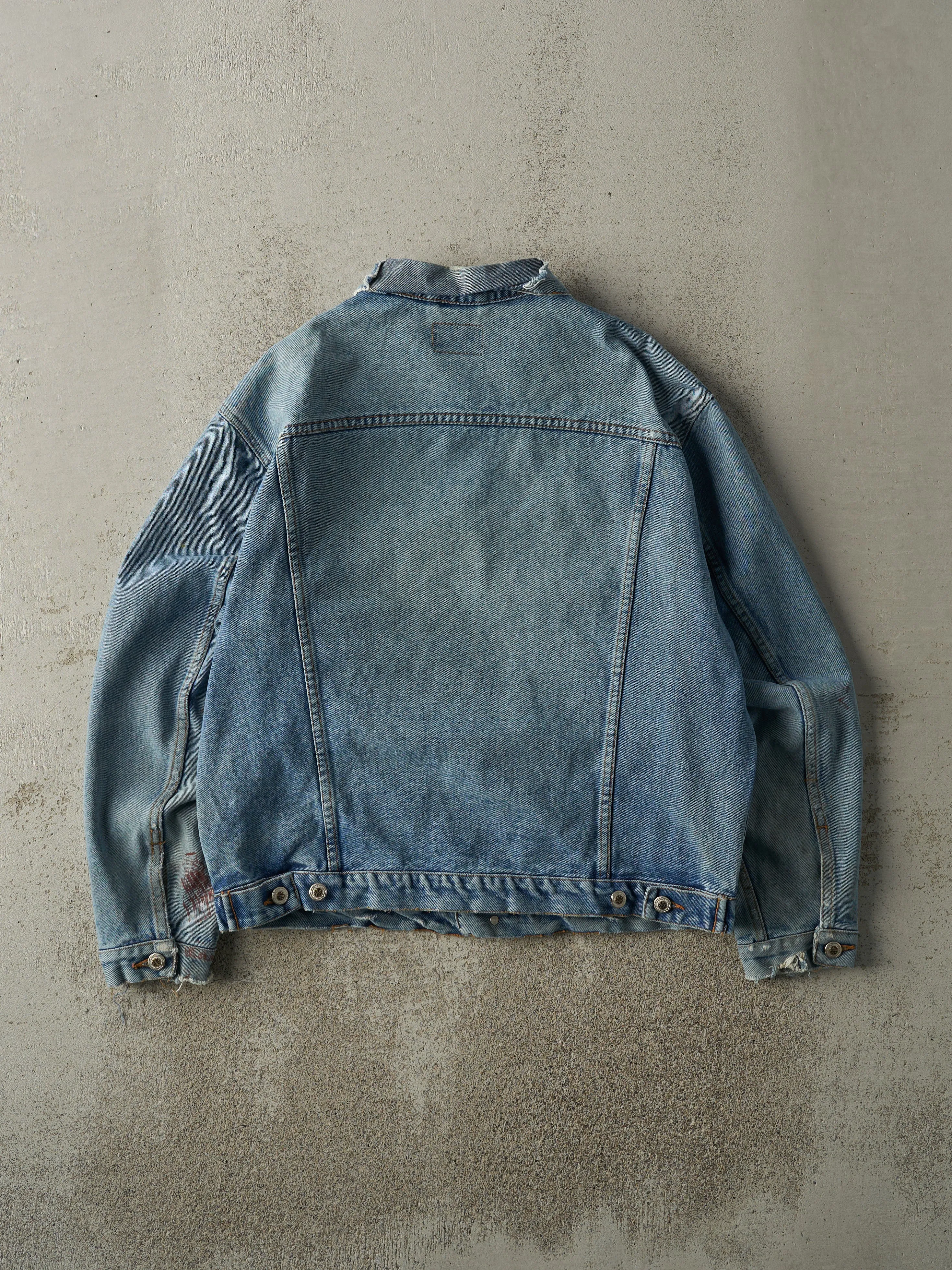 Vintage 90s Mid Wash Nevada Jeans Denim Jacket (L) sold by Rebalance Vintage product image thumbnail 3