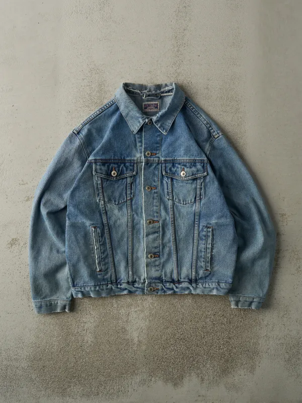 Vintage 90s Mid Wash Nevada Jeans Denim Jacket (L) sold by Rebalance Vintage