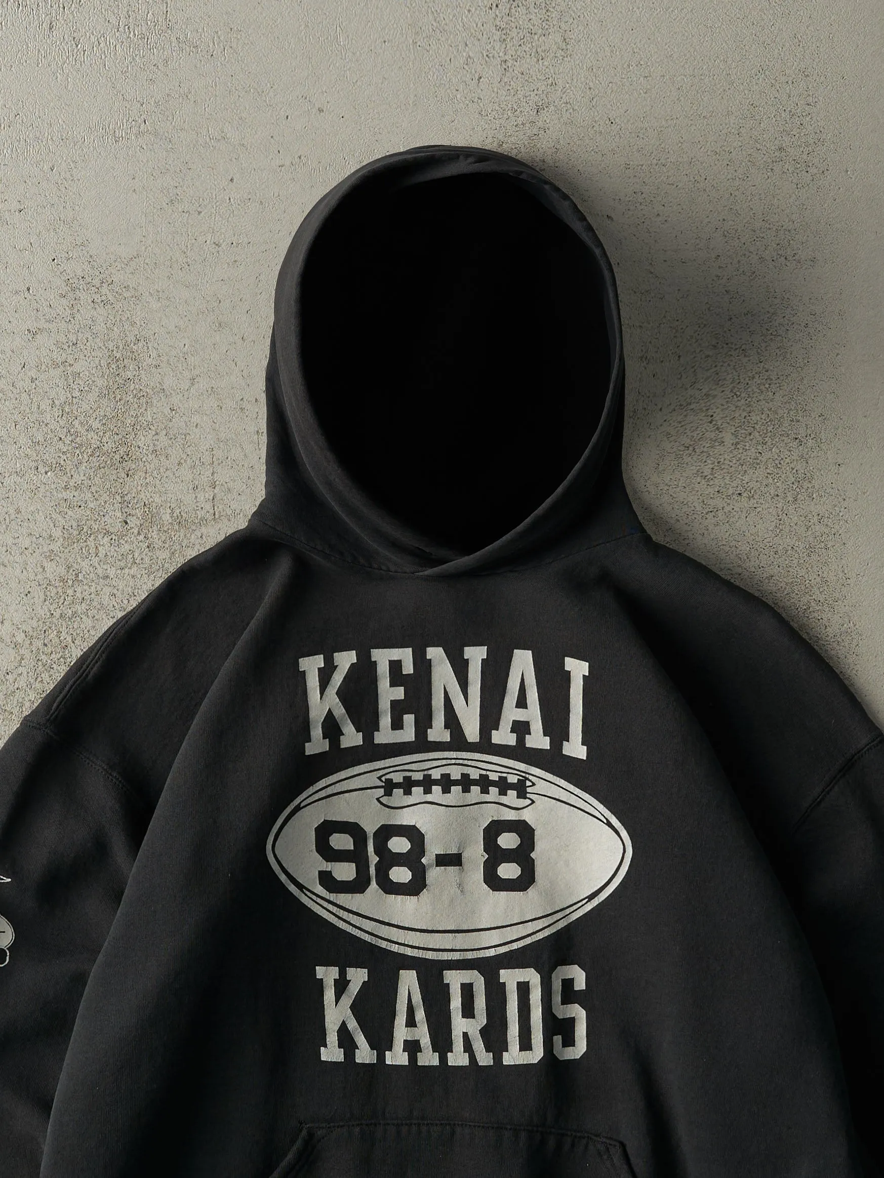 Vintage 90s Black Kenai Kards Football Russell Athletic Hoodie (L/XL) sold by Rebalance Vintage product image thumbnail 3