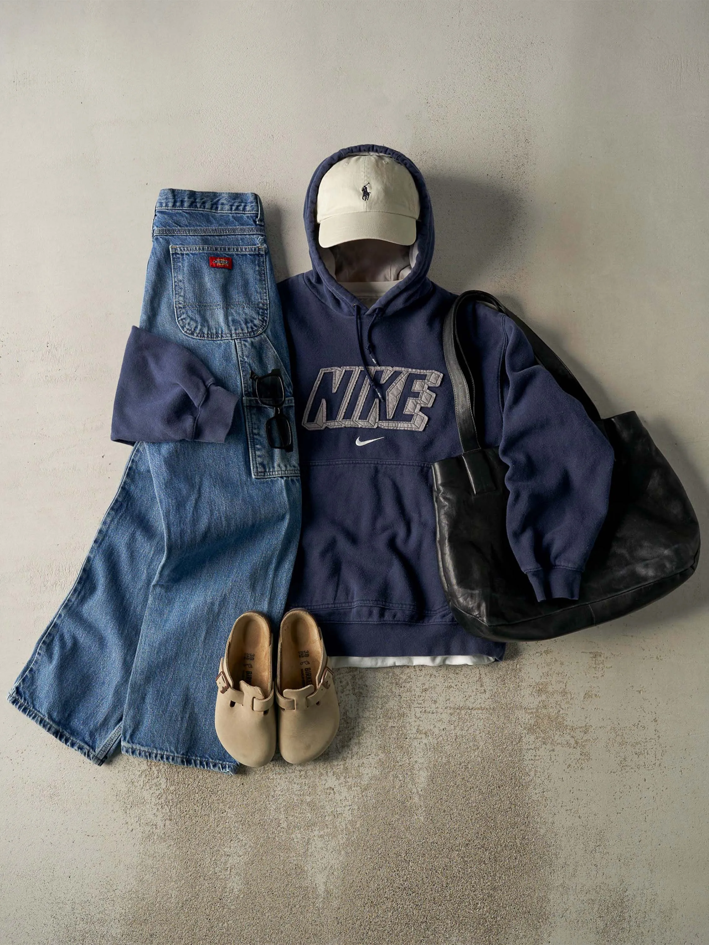 Vintage Y2K Navy Blue Nike Embroidered Hoodie (S/M) sold by Rebalance Vintage product image thumbnail 2