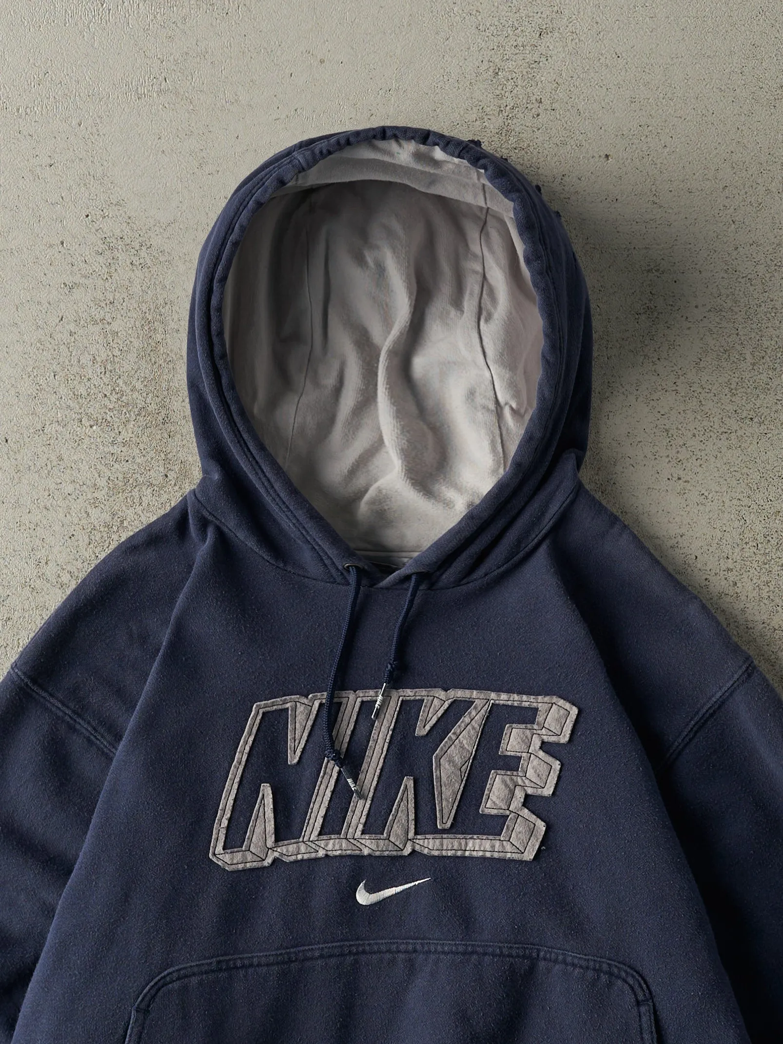 Vintage Y2K Navy Blue Nike Embroidered Hoodie (S/M) sold by Rebalance Vintage product image thumbnail 3