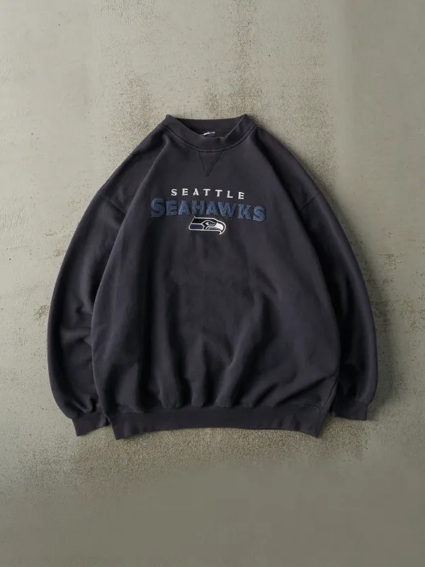 Vintage Y2K Navy Blue Embroidered Seattle Seahawks Crewneck (XXL/XXXL) sold by Rebalance Vintage