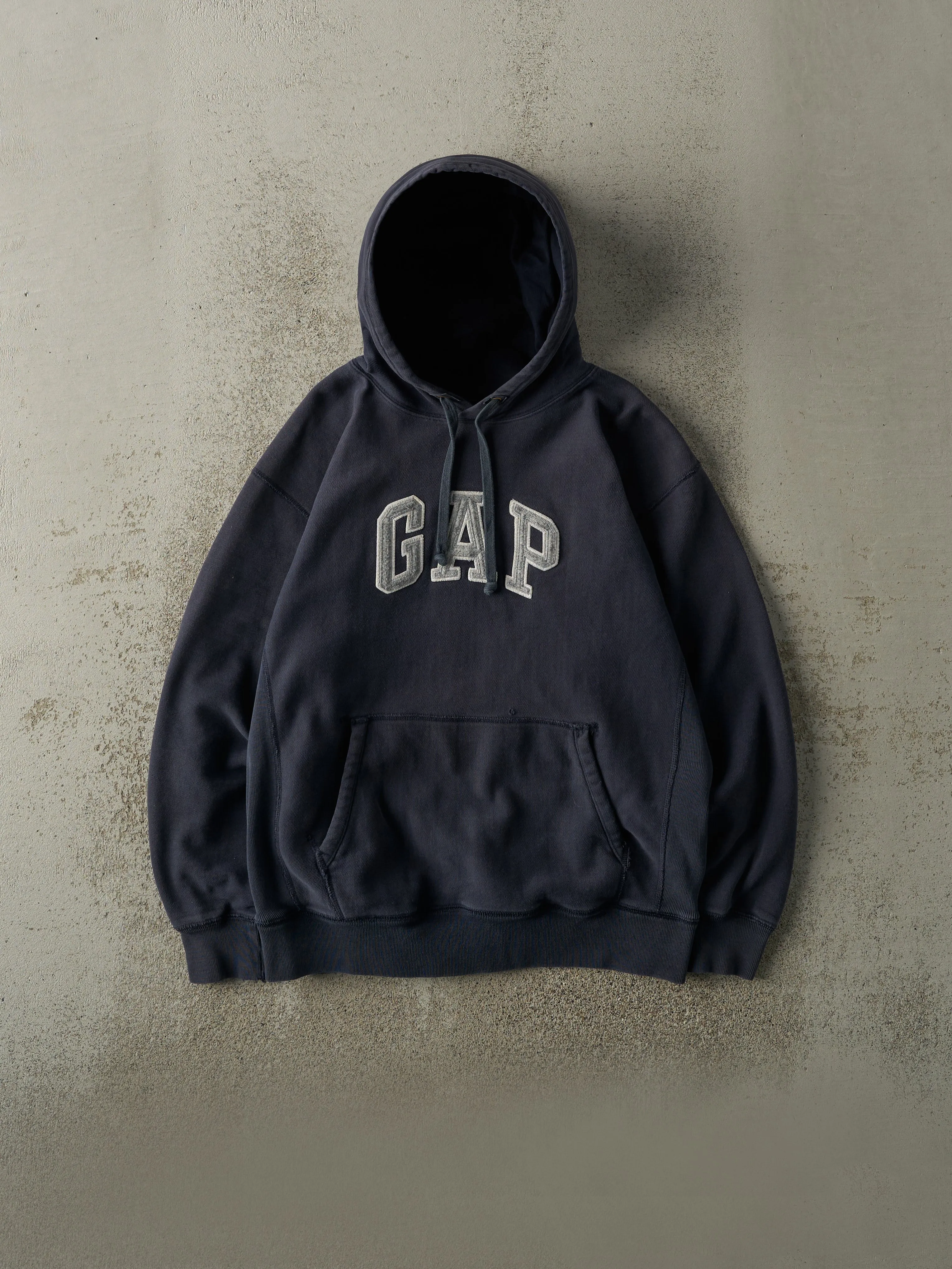 Vintage 90s Navy Blue Embroidered Gap Hoodie (S/M) sold by Rebalance Vintage
