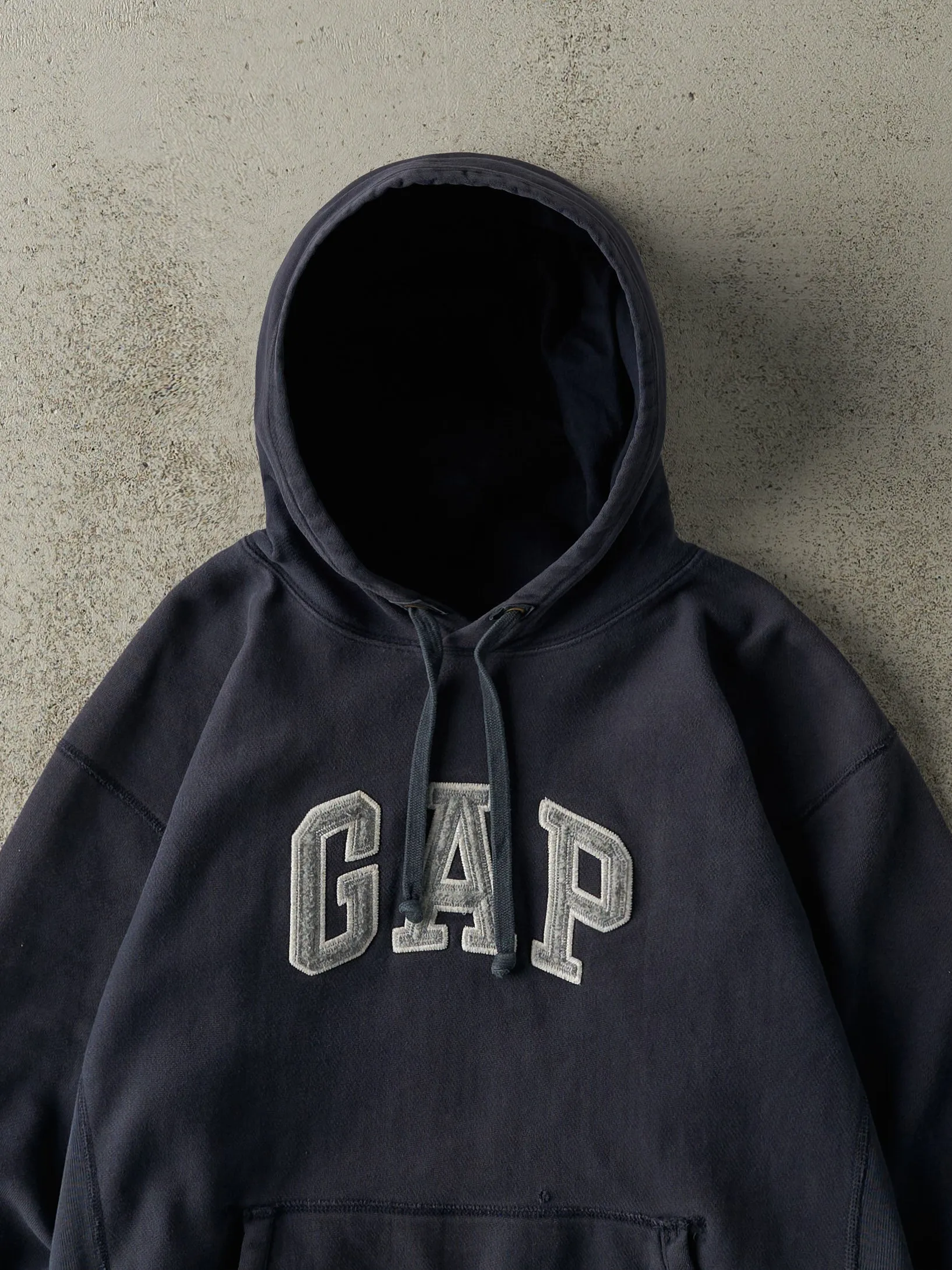 Vintage 90s Navy Blue Embroidered Gap Hoodie (S/M) sold by Rebalance Vintage product image thumbnail 2