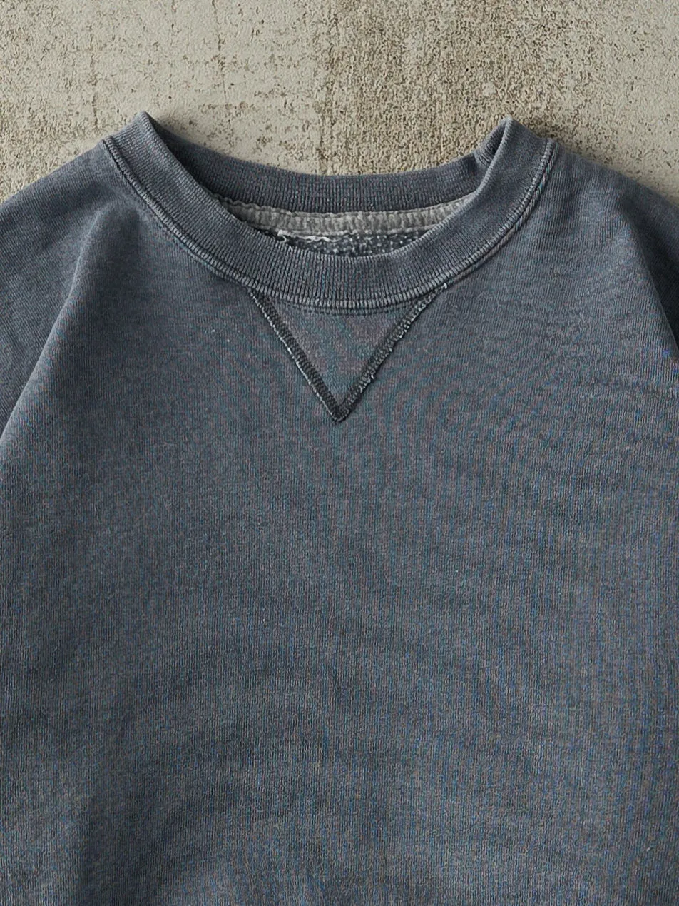 Vintage Y2K Washed Blue Russell Athletic Blank Crewneck (S/M) sold by Rebalance Vintage product image thumbnail 2