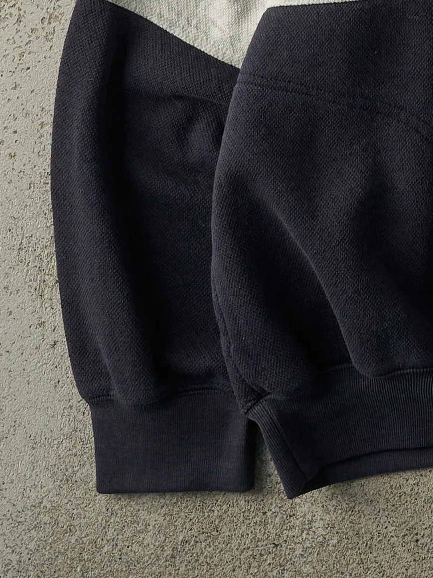 Vintage 90s Green, Grey & Navy Quarter Button Boxy Pullover (L/XL) sold by Rebalance Vintage product image thumbnail 3